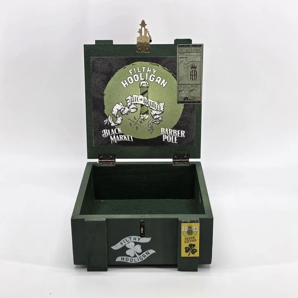 Alec Bradley Filthy Hooligan Barber Pole Empty Wooden Cigar Box 2022 Green Camo